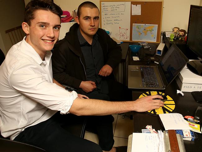 Queensland University of Technology students Austin Wilshire, 18, and 24-year-old Bernd Hartzer have better a better census server than IBM did for the ABS. Picture: Marc Robertson