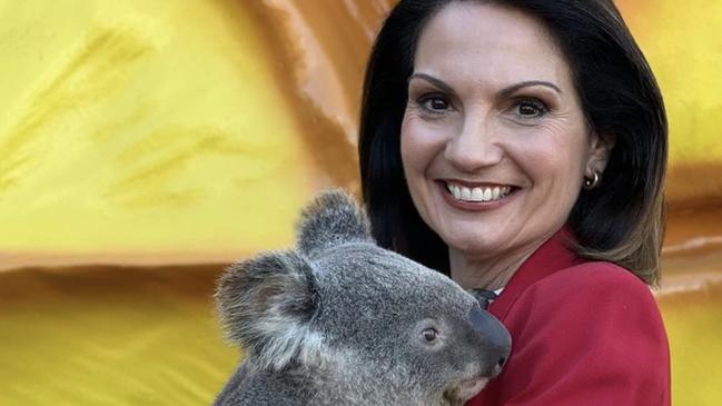 Rosanna Natoli cuddles a koala at the re-opening of the Big Pineapple on the Sunshine Coast.  "As a young girl, I would visit the Pineapple with my family on our summer holidays. I could never have dreamed Iâd be here cutting the ribbon all these years later."