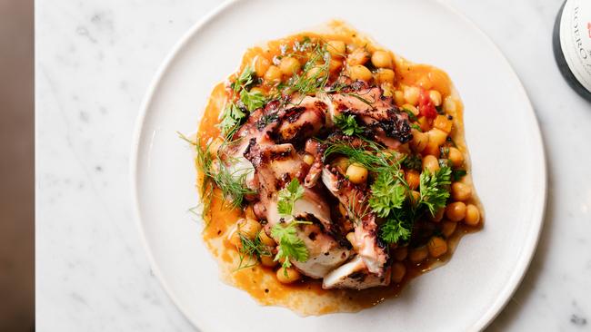 Grilled octopus and chickpeas from Orso restaurant.