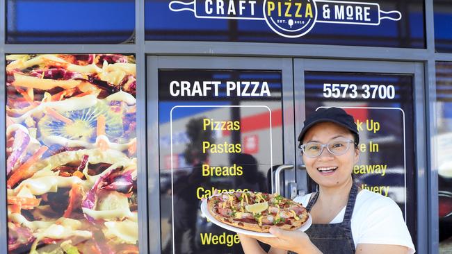 Audrey Xu, who operated a Pizza Capers stores for 10 years, has turned independent and left Retail Food Group. She has opened Craft Pizza and More at Homeworld in Helensvale. Pic Tim Marsden