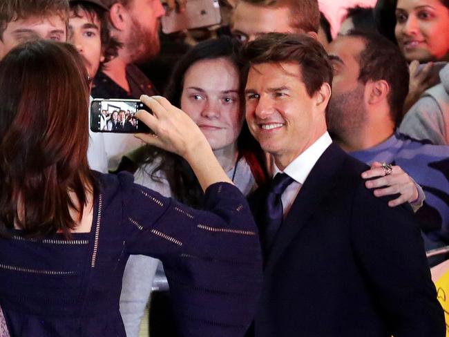 Tom Cruise mingled with fans for hours. Picture: Christian Gilles