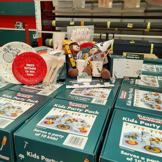 Bunnings has launched a colourful kids party pack so fans can host their own Bunnings themed birthday party. Picture: Facebook