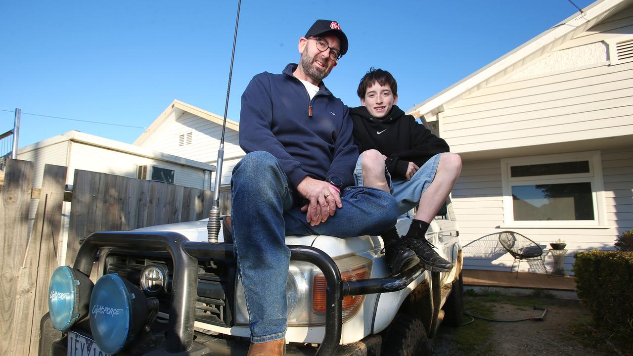 Aaron Alsop and his son Jack. Aaron, 47, says his life has turned around thanks to a kidney donor. Picture: Alan Barber