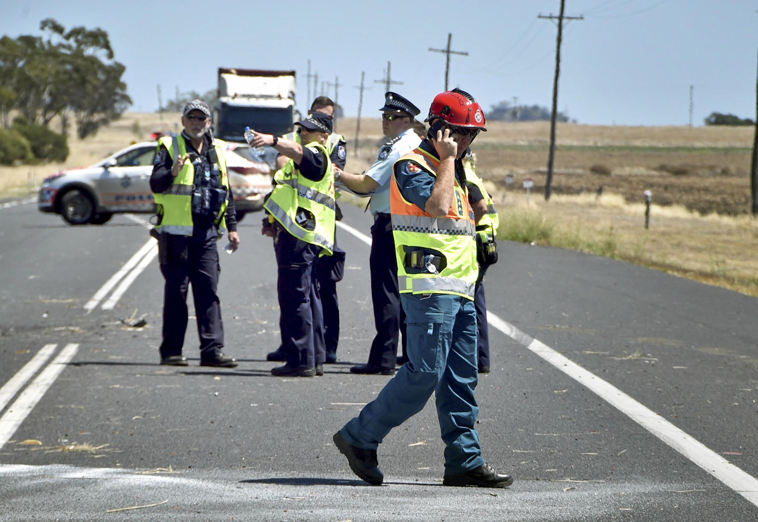 Fatal crash, involving a truck and two cars on Warrego Highway at the intersection Brimblecombe Road. September 2018. Picture: Bev Lacey