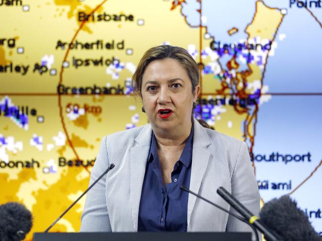 Queensland Premier Annastacia Palaszczuk during a press conference in Brisbane. Picture: NCA NewsWire/Tertius Pickard