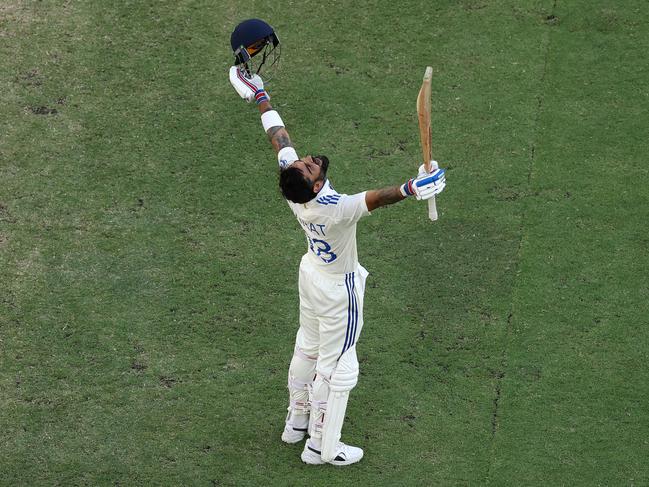 Virat Kohli celebrates reaching his century – just one area that highlights India’s dominance. Picture: Getty