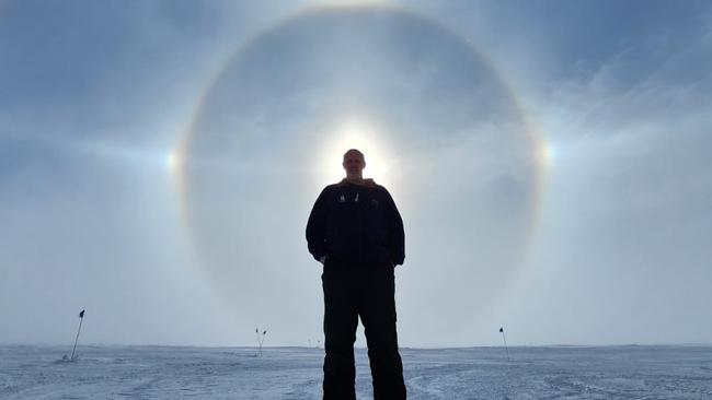 Adelaide scientist Dr Gary Hill spent two months at South Pole working on IceCube project. Picture: NSF/IceCube/Gary Hill.,