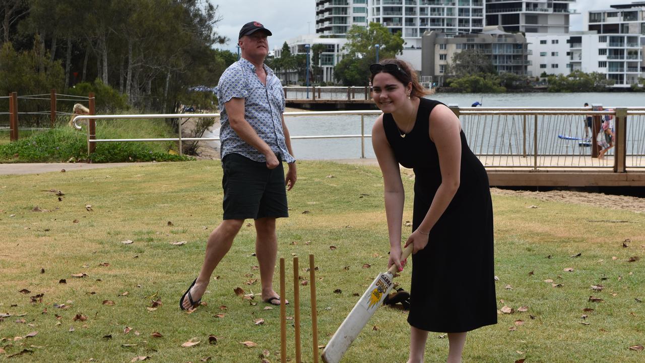 Andrew Gregory and Kaitlyn Mann in Cotton Tree Park, Maroochydore for Boxing Day. Picture: Sam Turner