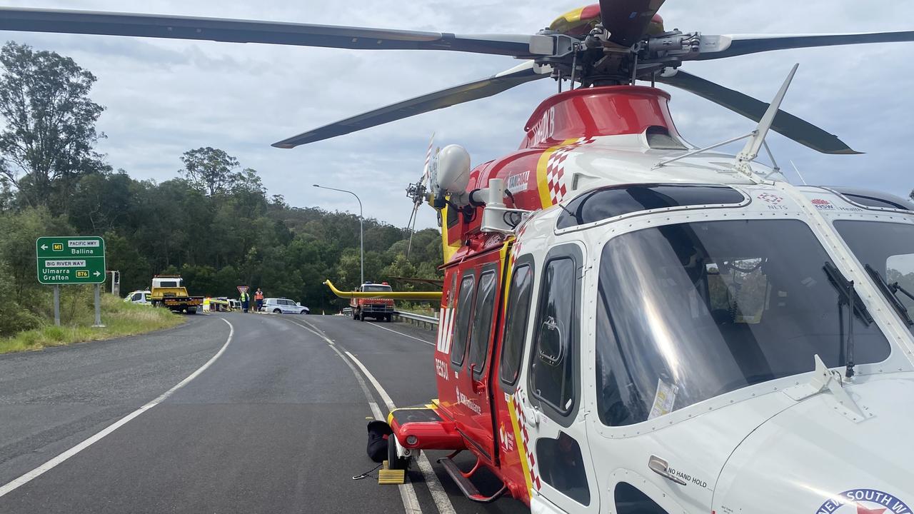 Rider slams into ute, elderly driver collides with truck