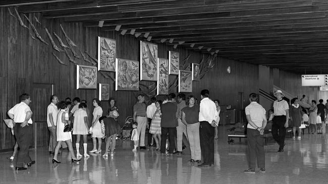 The international arrivals hall in 1971, which featured Picture: Civil Aviation Historical Society