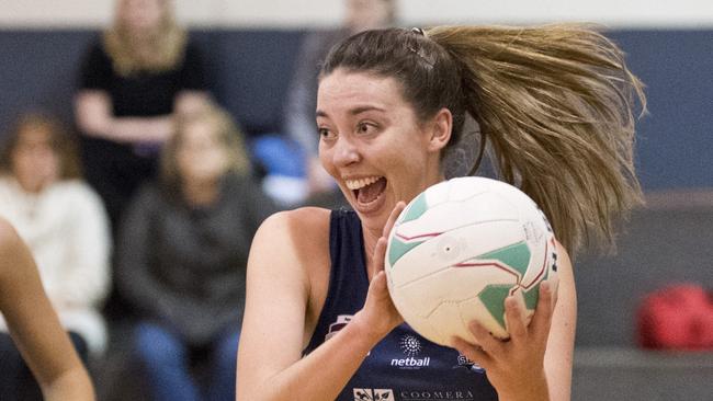Ashleigh Ervin, Bull Sharks. Darling Downs Panthers - Ruby vs Bond Uni Bull Sharks - Ruby.  Hart Sapphire Series Netball. Sunday, 23rd Aug, 2020.