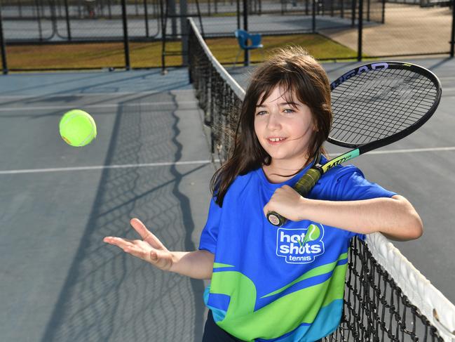 Lelani Kipping, 9, has won a Tennis Australia Ã Hot Shots ÃWin a trip to the US OpenÃ competition. Picture: Evan Morgan