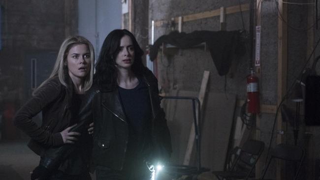 Rachael Taylor (as Trish Walker) and Krysten Ritter (as Jessica) in a scene from Marvel's Jessica Jones season 2. Picture: Netflix