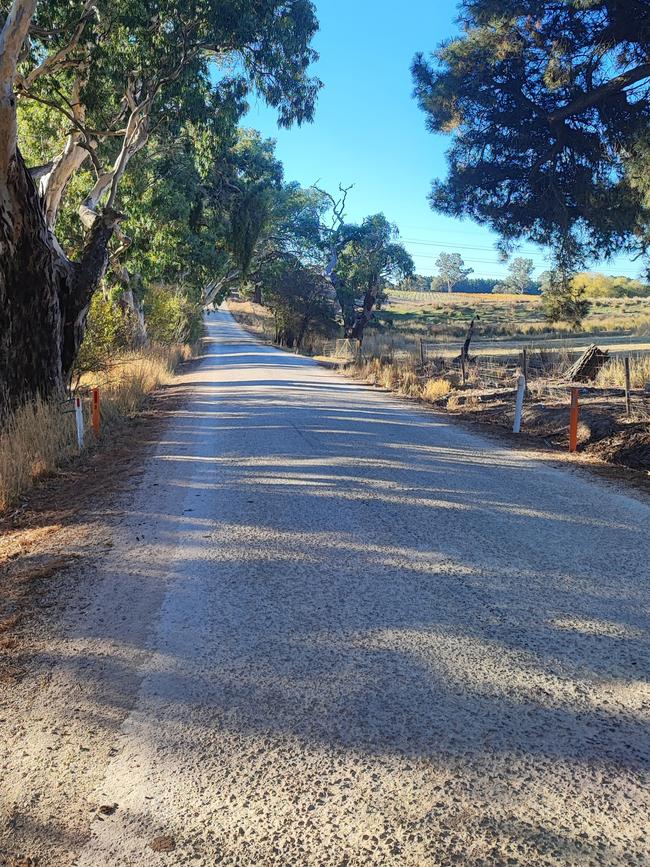 The road where a man has died after he hit a stray sheep while riding his pushbike. Picture: Dasha Havrilenko