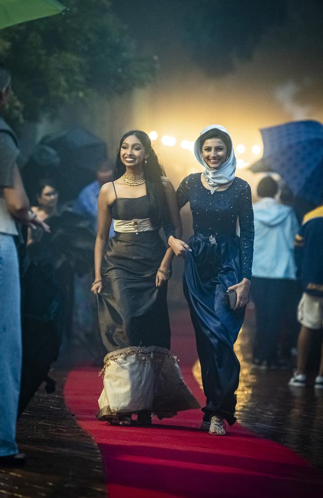 Ankita Sajjan (left) and Shumaila Wahab at Fairholme College formal, Wednesday, March 27, 2024. Picture: Kevin Farmer