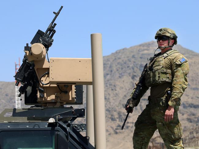 Private Charl Wolfaardt keeps watch. Picture: Gary Ramage