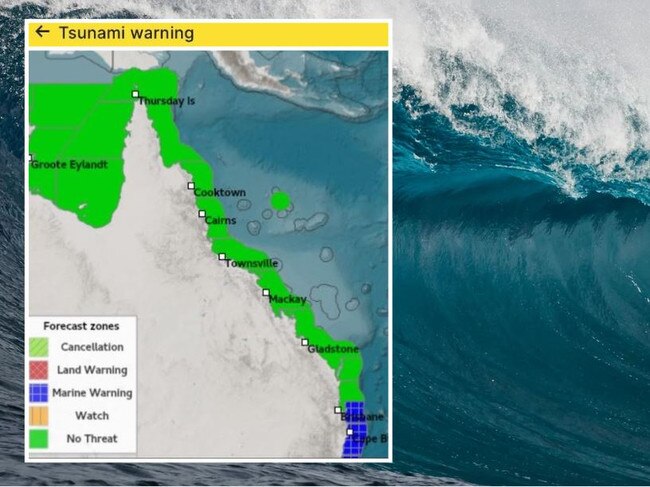 The Bureau of Meteorology has mistakenly issued a tsunami warning for Queensland coastline.