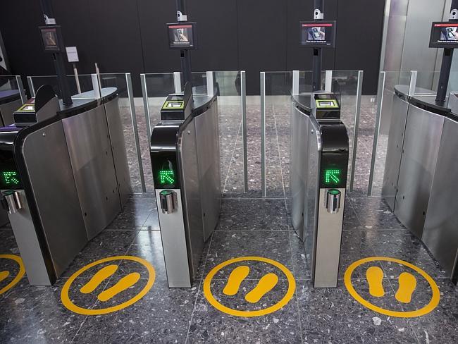 Boarding pass checking machines are ready to go in the new Terminal 2. Picture: Getty