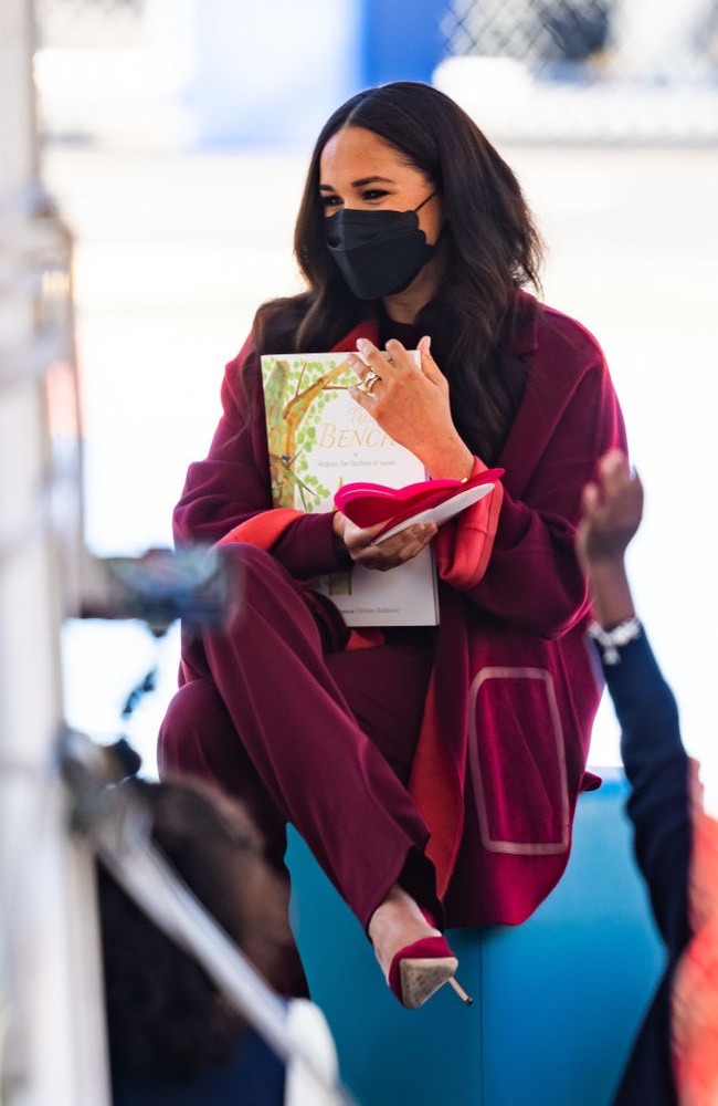 The Duchess of Sussex’s choice of attire, a $5,840 Loro Piana cashmere coat and matching $1,680 pants, have become a hot topic among those who care to trace the value of celebrities’ clothing online.