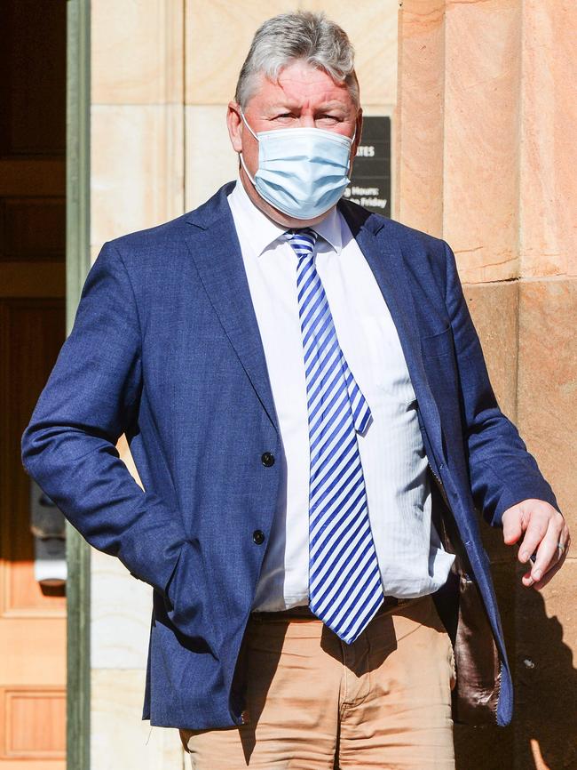 Scott Tolhurst leaving the Adelaide Magistrates Court after an earlier appearance. Photo: NCA NewsWire/Brenton Edwards