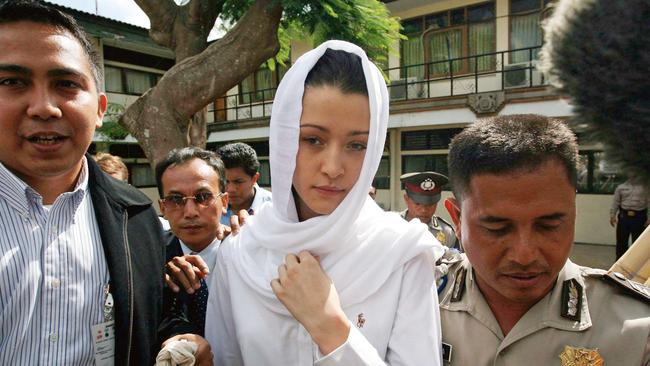 Causing a stir on her way to court in Bali in 2005.