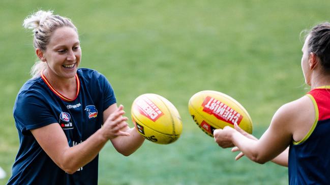 Marijana Rajcic steps up the pre-season training at Norwood Oval earlier this year. Picture: Morgan Sette