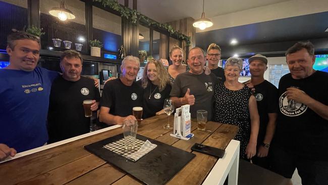 Ashley Robinson with his team at the Sands Tavern.