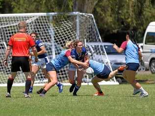 The women's games in the Byron Bay Rugby Sevens Festival attracted some excellent players amongst the 16 teams. Picture: UrsulaBentley@CapturedAus