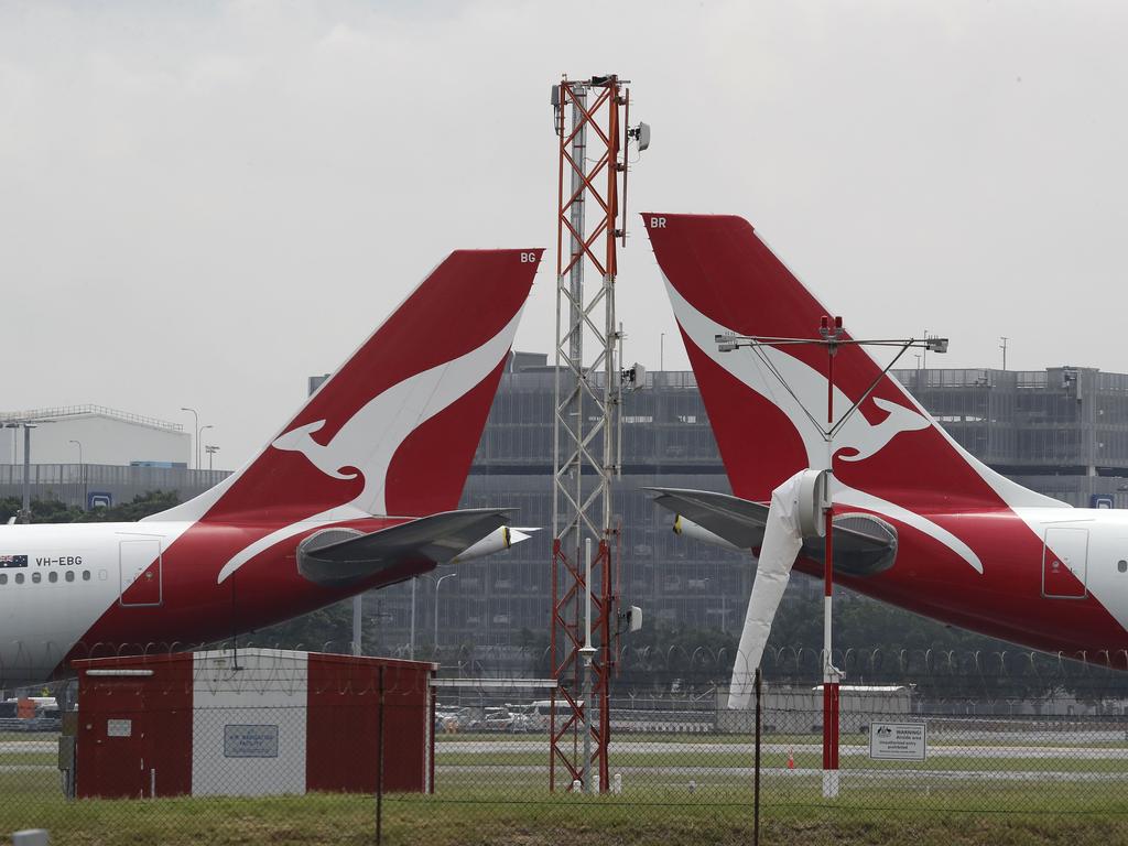 Qantas has painted a rosier-than-expected picture of domestic travel. Picture: NCA NewsWire / David Swift