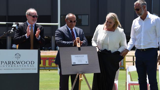 John Grant (L) helps open the facility at Parkwood International. Picture: Steve Holland