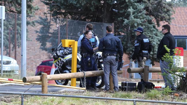 ACT Police at the scene of a shooting in Canberra. Picture: Gary Ramage