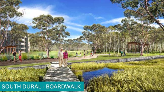 Artist’s impressions of the community nature area in the planning proposal for thousands of homes at South Dural.