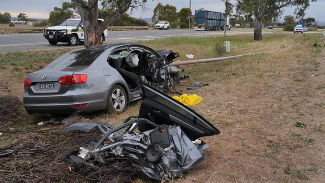 A 27-year-old man died at Waterloo Corner early in the morning on October 13, 2024. Picture: Dean Martin