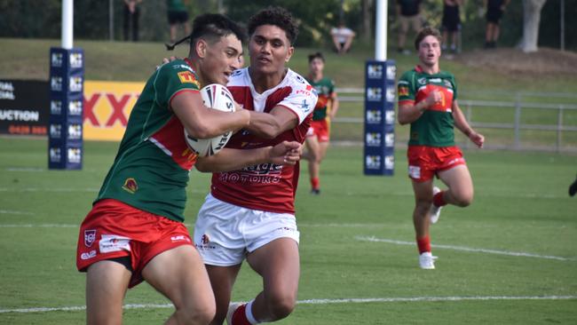 Meninga Cup semi-final action between the Redcliffe Dolphins and Wynnum-Manly Seagulls. Saturday April 15, 2023.
