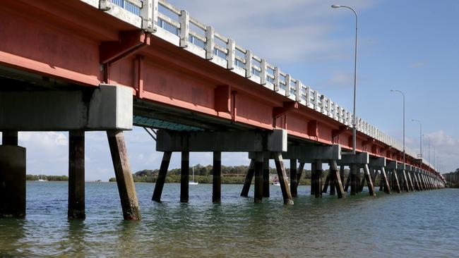 Bribie Briudge where new metal bird deterrents have driven pelicans away from their popular resting place.