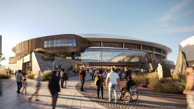 Renders of Macquarie Point stadium. Picture: Cox Architecture.