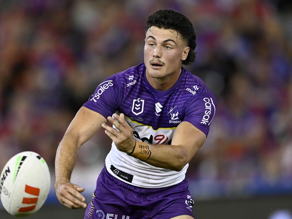 Currently recovering from a knee injury, Jonah Pezet is stuck behind Jahrome Hughes and Cameron Munster in Melbourne. Picture: NRL Photos