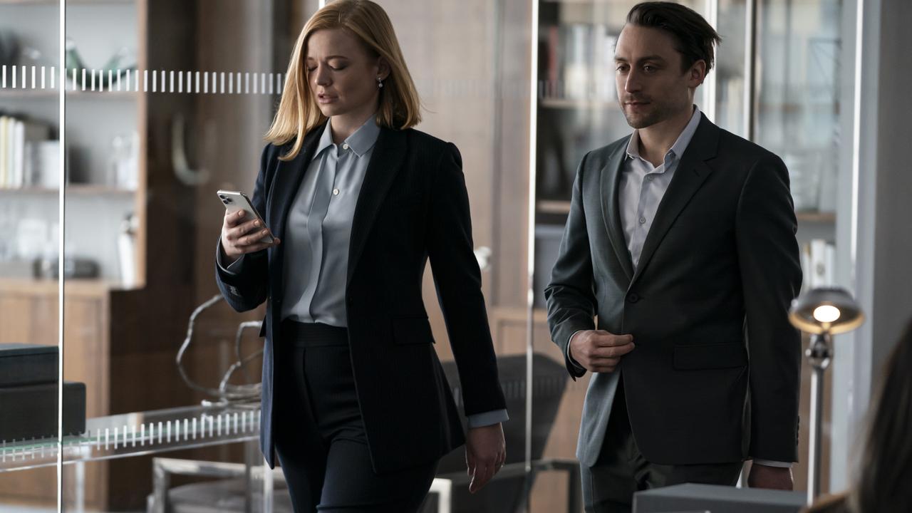 Sarah Snook and Kieran Culkin in a scene from Succession.