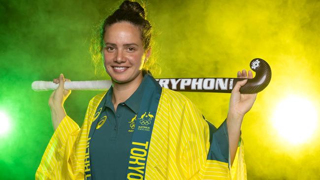 Brooke Peris at the announcement of the Australian field hockey team for the Tokyo Olympics last month.