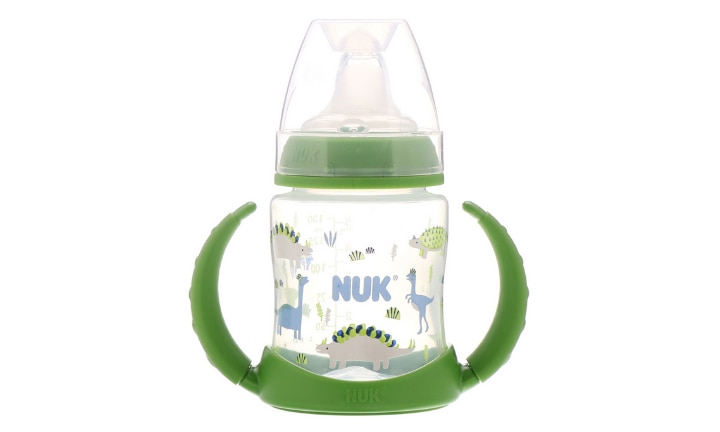 Learner Cup with Removable Handles Spill-Proof Leak-Proof Baby Soft Spout Sippy Cups 9 Ounce A Straw Brush Green Break-Proof Cups for Toddlers Infant 