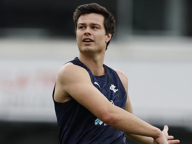 NCA. MELBOURNE, AUSTRALIA. August 31,   2024. AFL . Carlton training at Princes Park. Jack Silvagni of the Blues   during todays training session   . Pic: Michael Klein