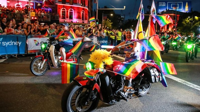 SYDNEY, AUSTRALIA - MARCH 02: Participants take part in the Sydney Gay & Lesbian Mardi Gras Parade on March 02, 2024 in Sydney, Australia. The Sydney Gay and Lesbian Mardi Gras parade began in 1978 as a march to commemorate the  1969 Stonewall Riots in New York and has been held every year since to promote awareness of gay, lesbian, bisexual and transgender issues. (Photo by Roni Bintang/Getty Images)