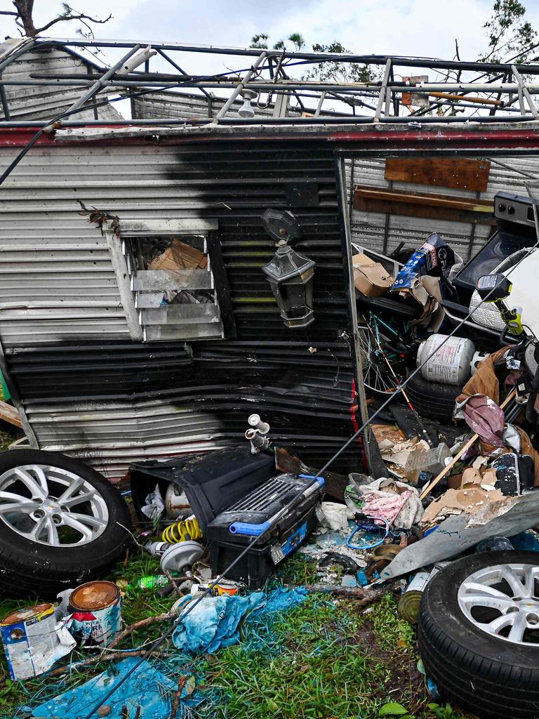 A destroyed motor home is seen in the aftermath of Hurricane Milton. Picture: Miguel J. Rodriguez Carrillo / AFP