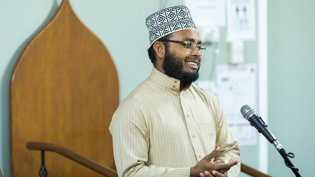 Toowoomba Mosque Imam Abdul Kader speaking as the Islamic Society of Toowoomba hosts an open service. Picture: Kevin Farmer