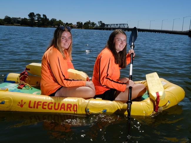 Hero girls Grace Creenaune and Erica Montgomery. Picture: Simon Dallinger