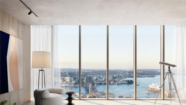 A room with a view: Skyhome in One Sydney Harbour in Residences at Barangaroo. Picture: Supplied.