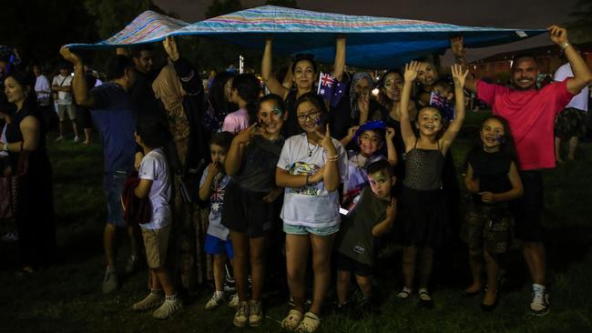 Happy faces at the Australia Day celebrations at Adams Park, Canley Vale. Picture: Getty Images