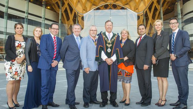 Ratepayers are calling for Casey councillors, pictured, to stand down.