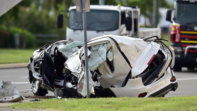 Four children are dead this morning after a crash at a Garbutt intersection, Townsville. The children are confirmed to be between the ages of 14 and 18-years-old, have died after their car crashed at the intersection of Duckworth St and Bayswater Rd at 4.30am. PICTURE: MATT TAYLOR.