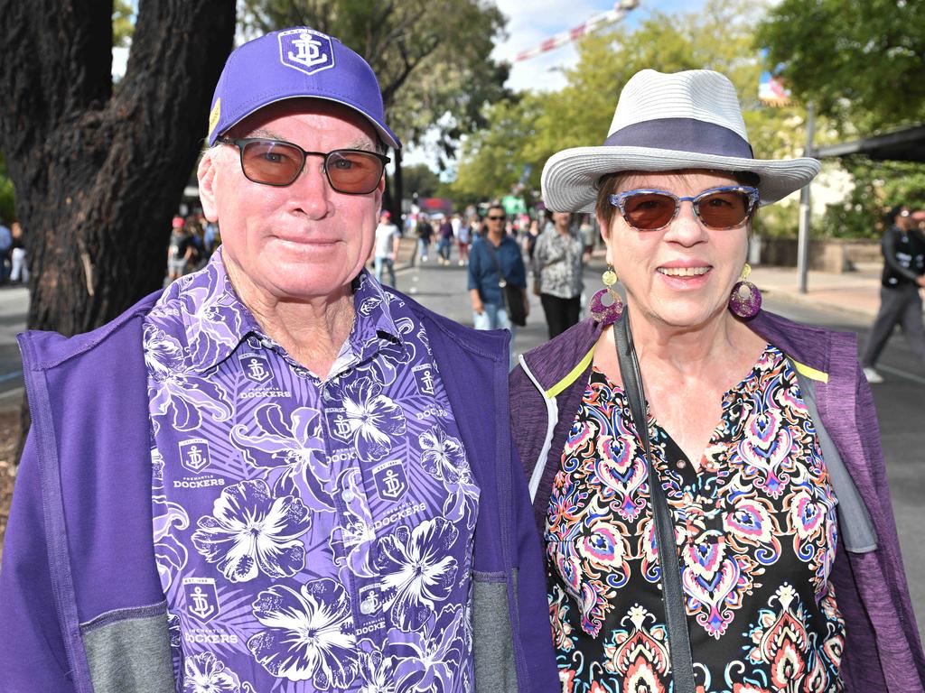 Footy fans enjoying the Norwood Food and Wine Festival on Sunday. Picture: Brenton Edwards